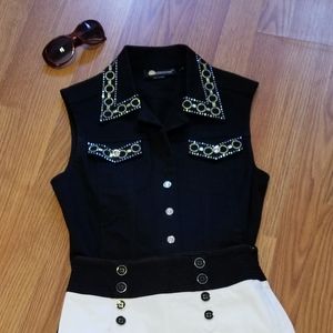 Christine Alexander black denim vest